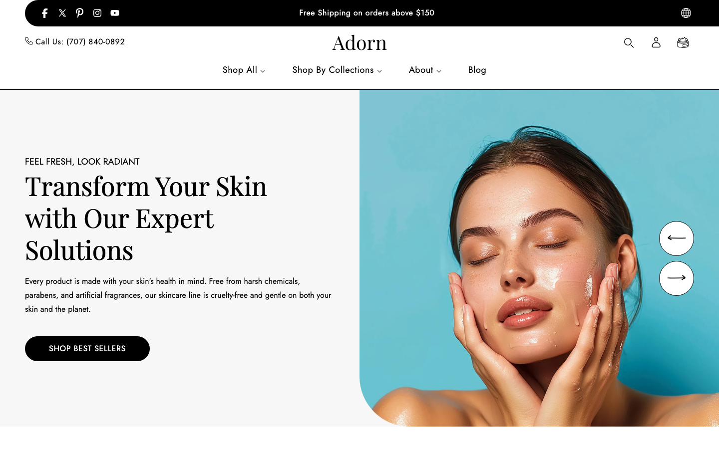 Menu inserted below header — Navi+ on the Adorn Shopify theme Menu inserted below header — Navi+ on the Adorn Shopify theme