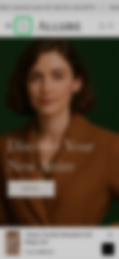 Search → panel opened — Navi+ on the Allure Shopify theme
