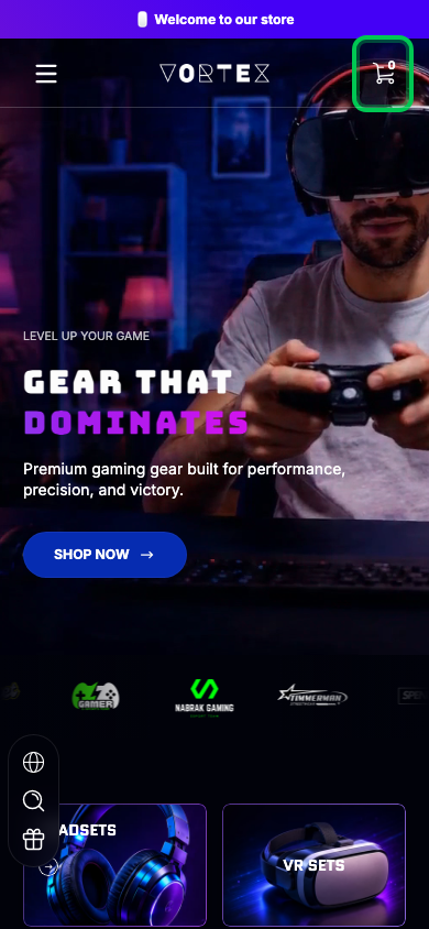 Cart → panel opened — Navi+ on the Ascent Shopify theme