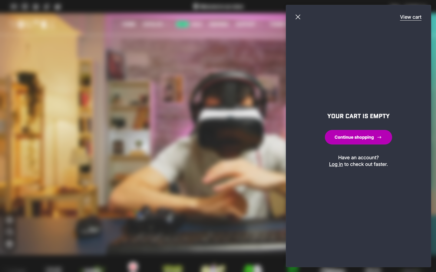 Cart → panel opened — Navi+ on the Ascent Shopify theme