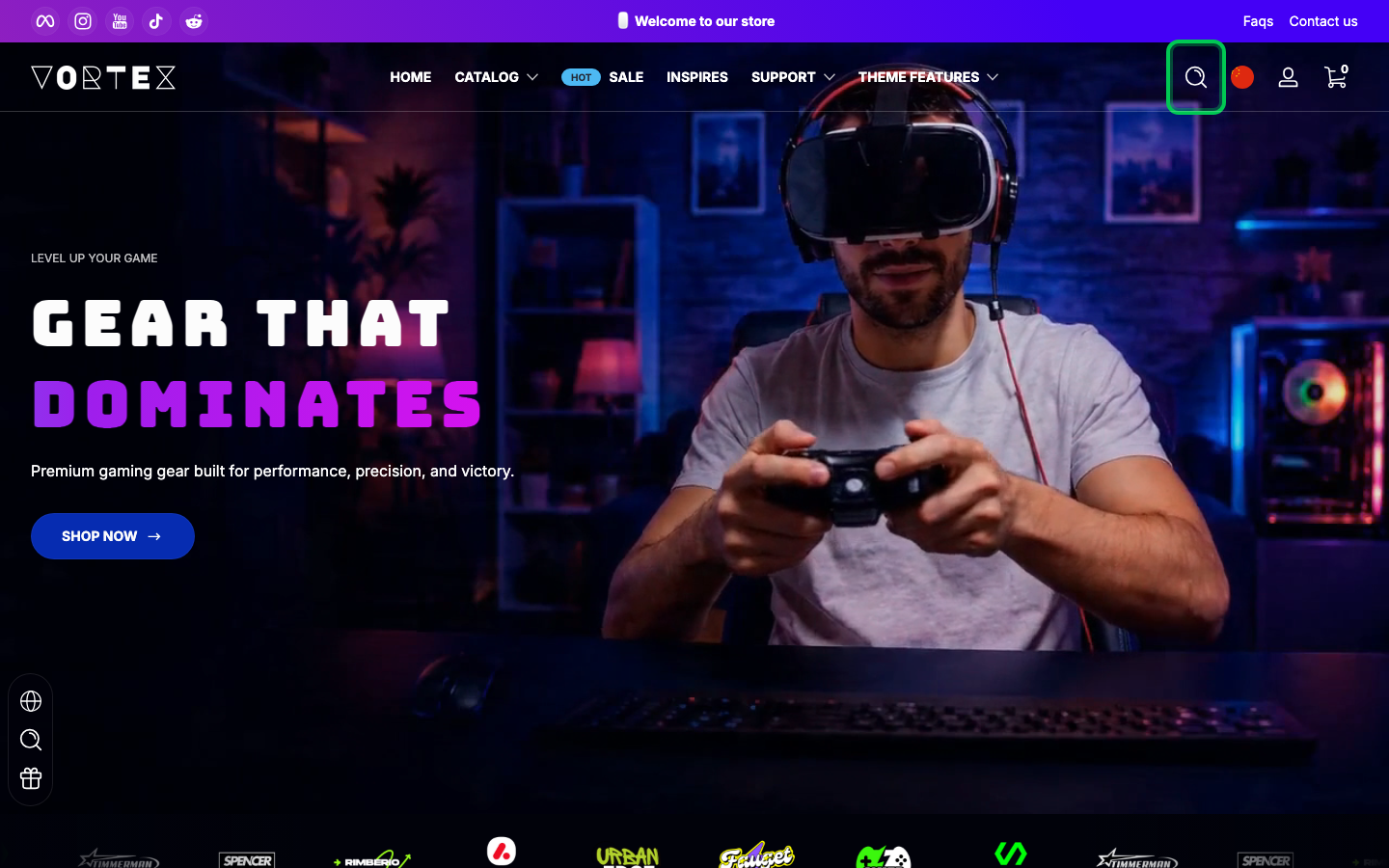 Search → panel opened — Navi+ on the Ascent Shopify theme