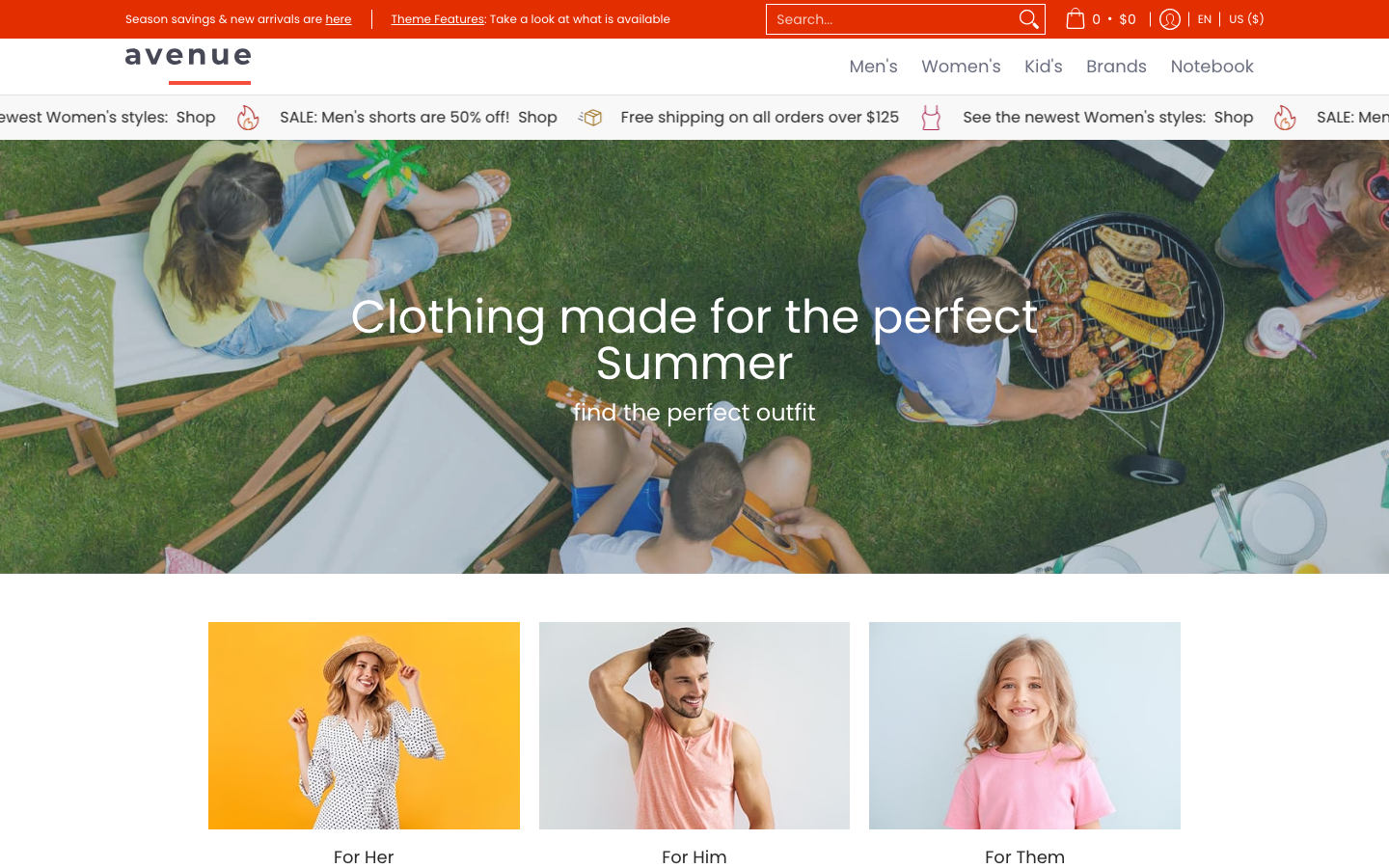 Search → panel opened — Navi+ on the Avenue Shopify theme