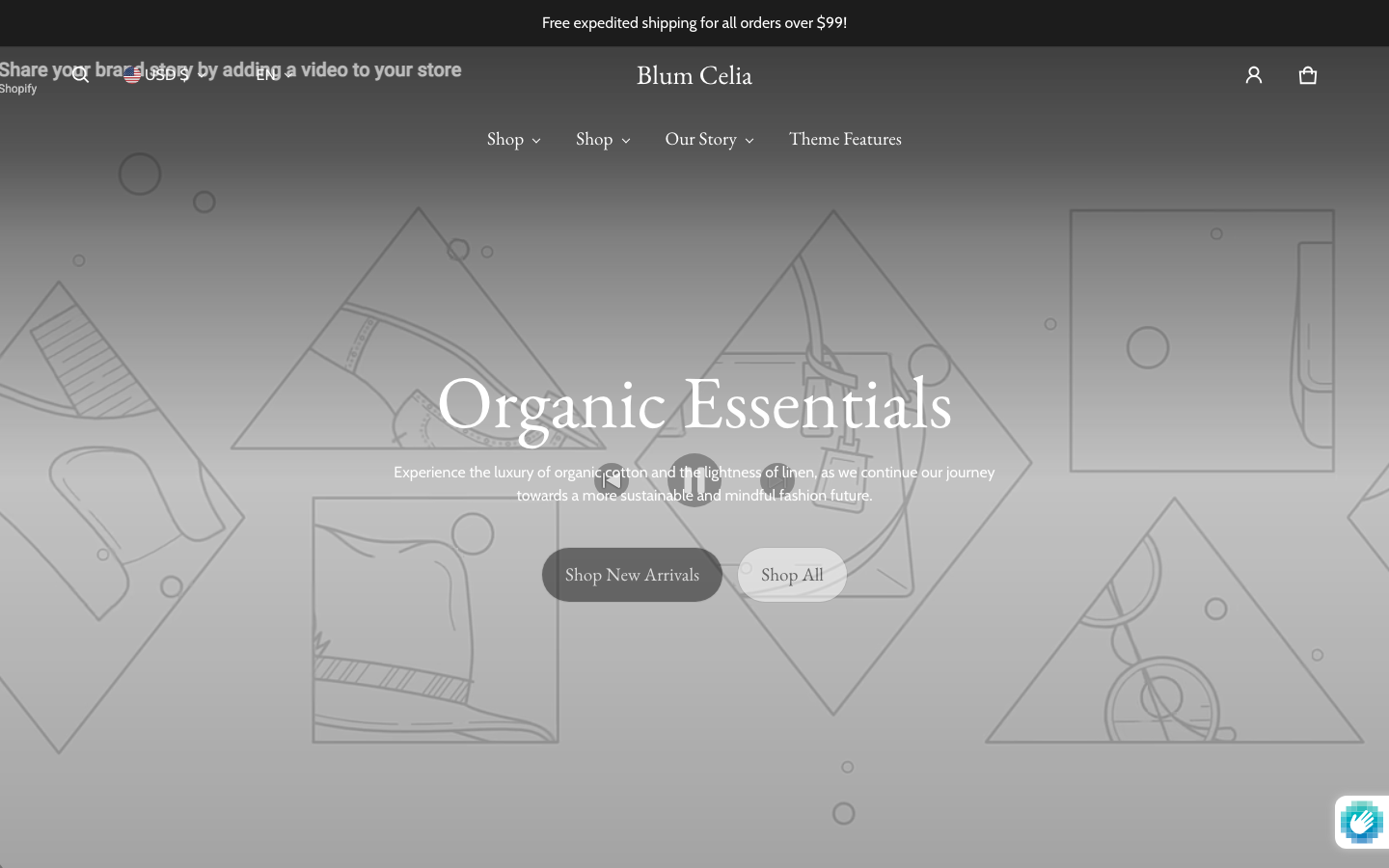 Search → panel opened — Navi+ on the Blum Shopify theme