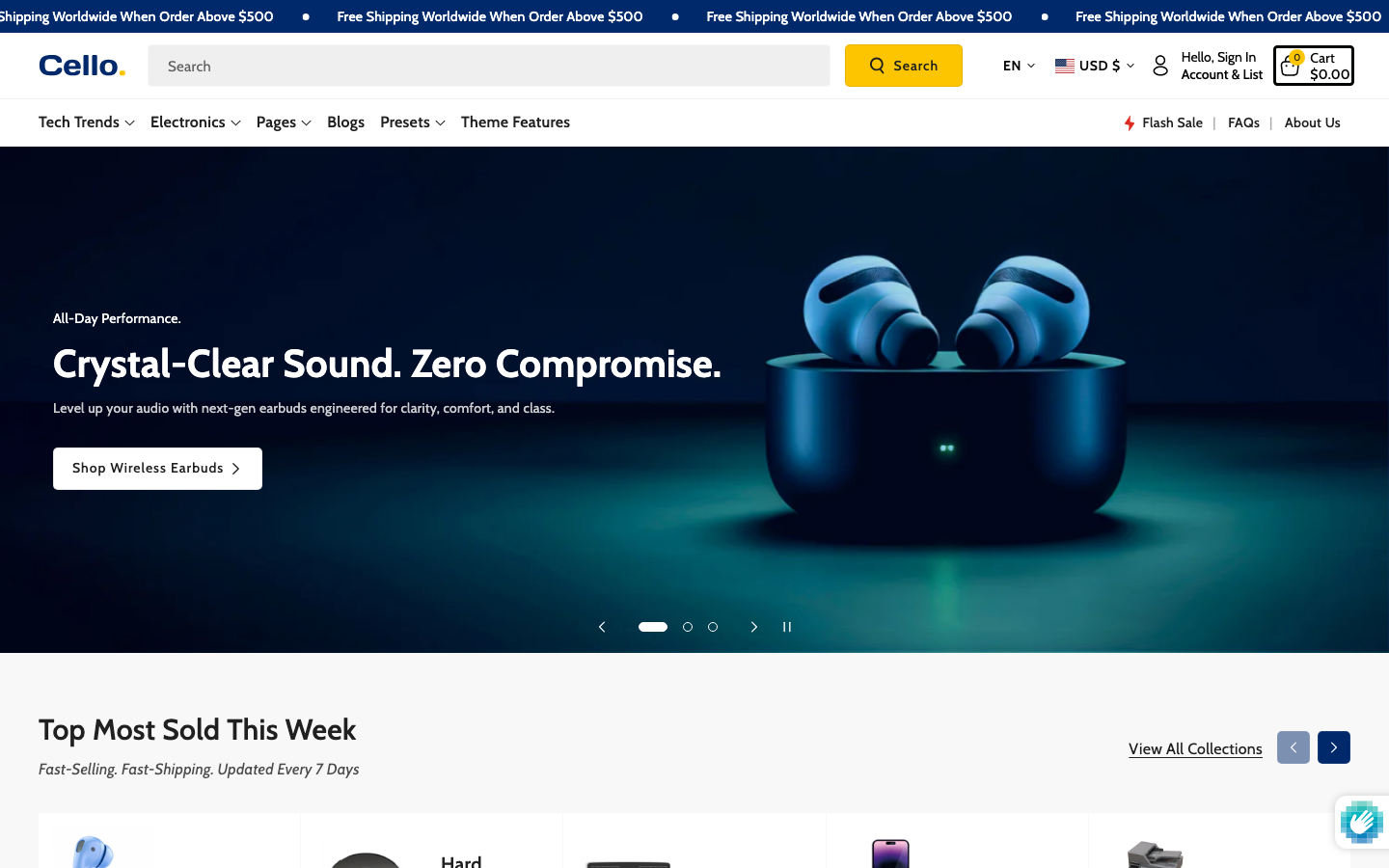 Cart → panel opened — Navi+ on the Cello Shopify theme