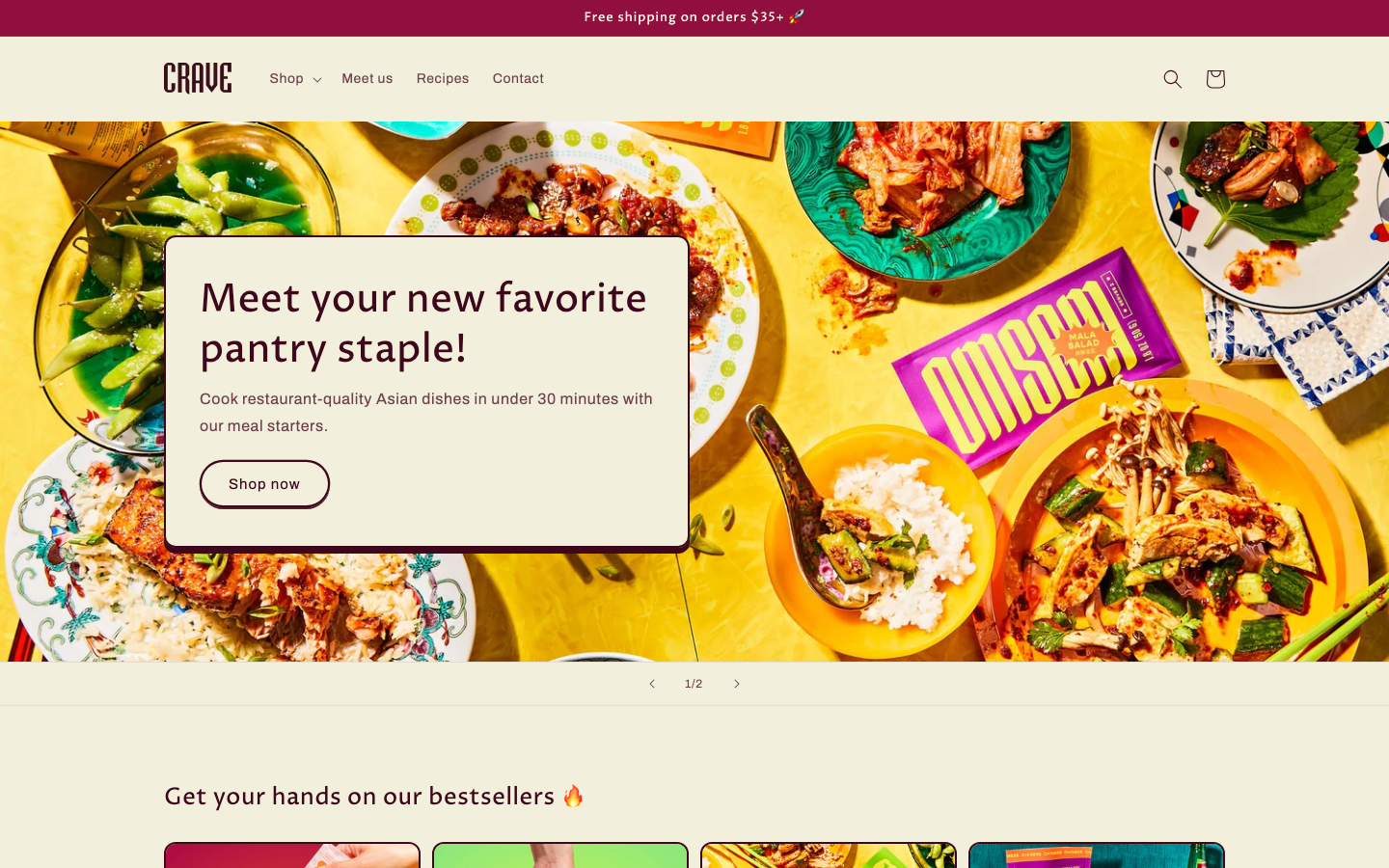 Replace main menu — Navi+ on the Crave Shopify theme