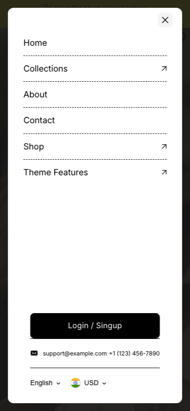 Hamburger → panel opened — Navi+ on the Desert Shopify theme Hamburger → panel opened — Navi+ on the Desert Shopify theme