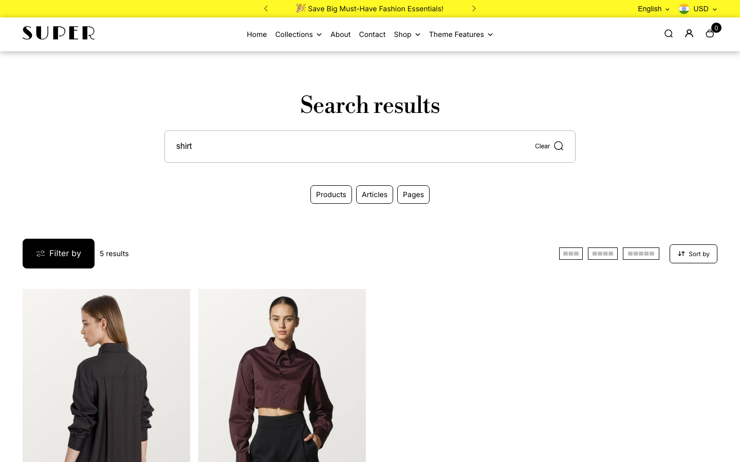 Search → panel opened — Navi+ on the Desert Shopify theme Search → panel opened — Navi+ on the Desert Shopify theme