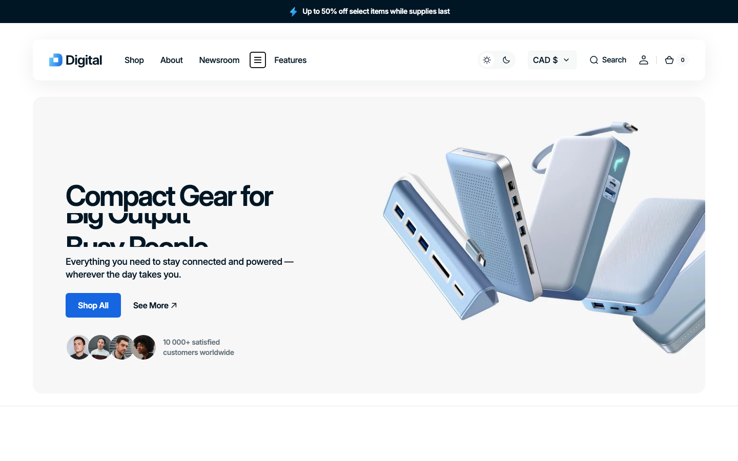 Icon before logo — Navi+ on the Digital Shopify theme