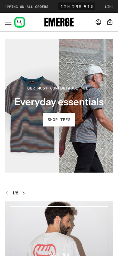 Search → panel opened — Navi+ on the Emerge Shopify theme Search → panel opened — Navi+ on the Emerge Shopify theme