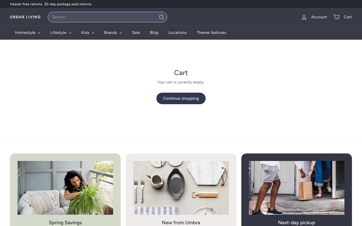 Cart → panel opened — Navi+ on the Expanse Shopify theme
