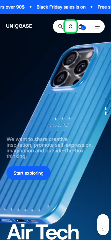 Hamburger → panel opened — Navi+ on the Futurer Shopify theme Hamburger → panel opened — Navi+ on the Futurer Shopify theme