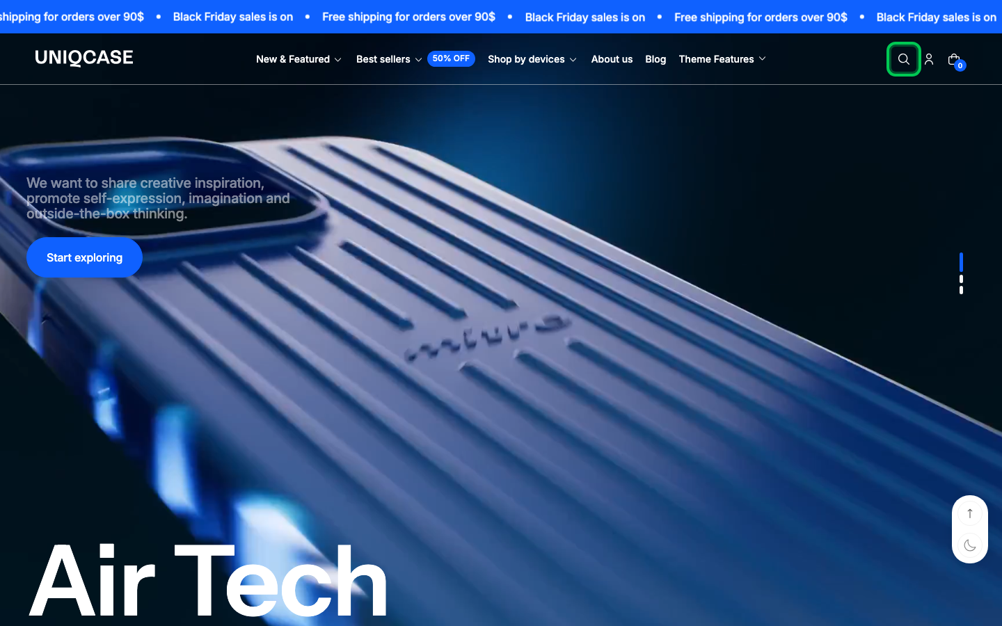 Search → panel opened — Navi+ on the Futurer Shopify theme Search → panel opened — Navi+ on the Futurer Shopify theme