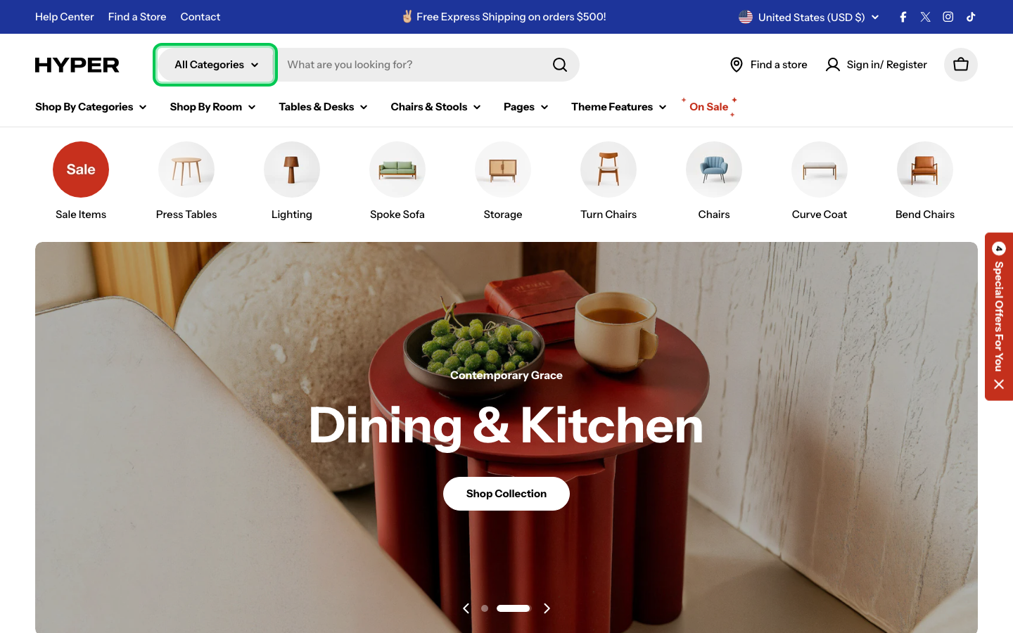 Search → panel opened — Navi+ on the Hyper Shopify theme Search → panel opened — Navi+ on the Hyper Shopify theme