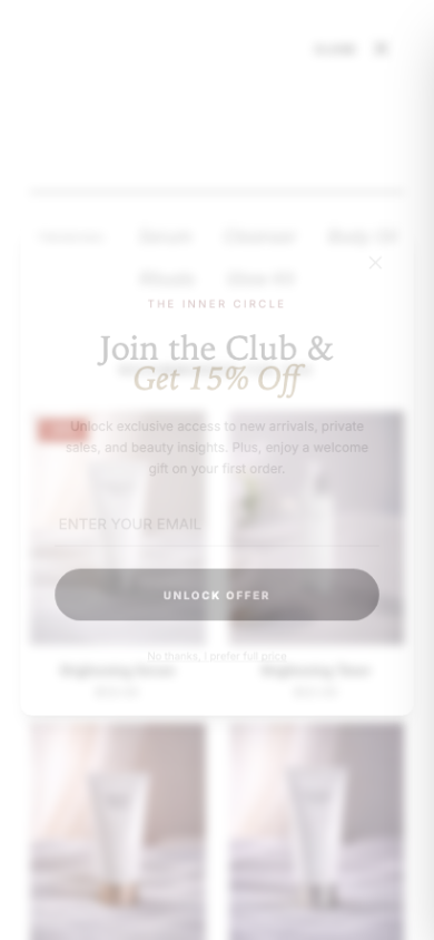 Search → panel opened — Navi+ on the July Shopify theme