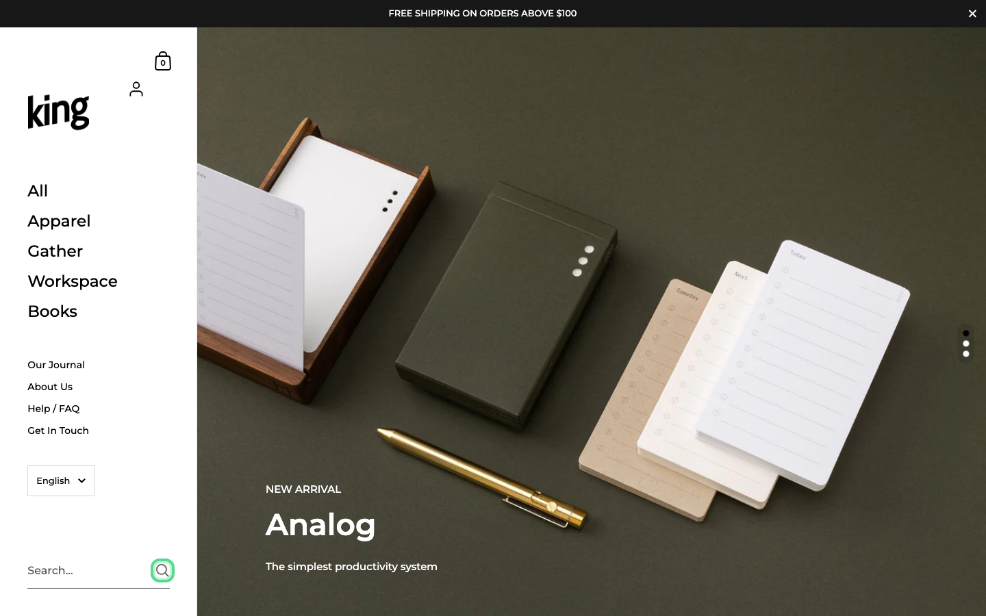 Search → panel opened — Navi+ on the Kingdom Shopify theme Search → panel opened — Navi+ on the Kingdom Shopify theme