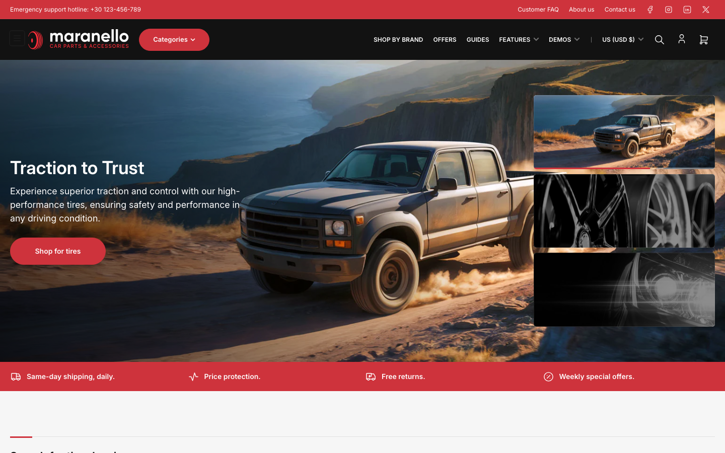 Icon before logo — Navi+ on the Maranello Shopify theme