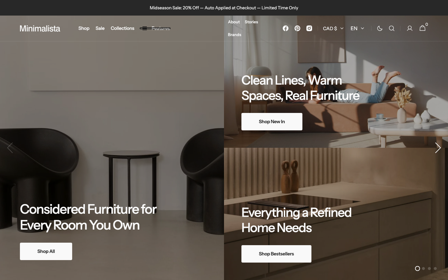 Icon before logo — Navi+ on the Minimalista Shopify theme