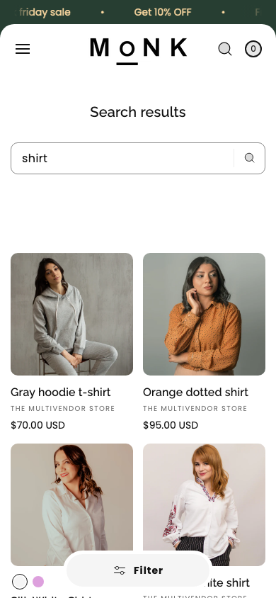 Search → panel opened — Navi+ on the Monk Shopify theme Search → panel opened — Navi+ on the Monk Shopify theme