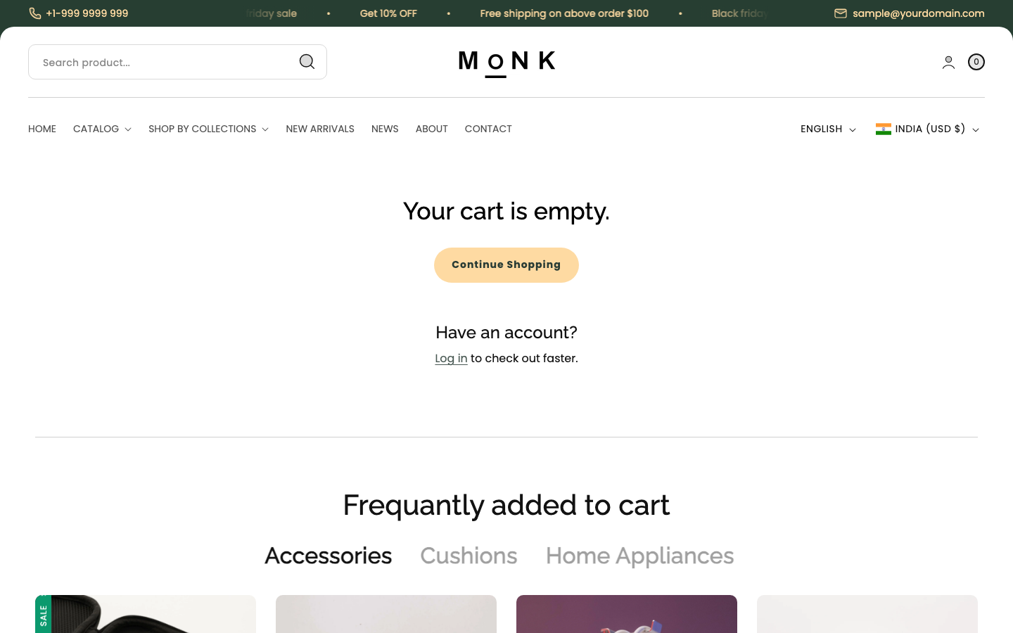 Cart → panel opened — Navi+ on the Monk Shopify theme Cart → panel opened — Navi+ on the Monk Shopify theme