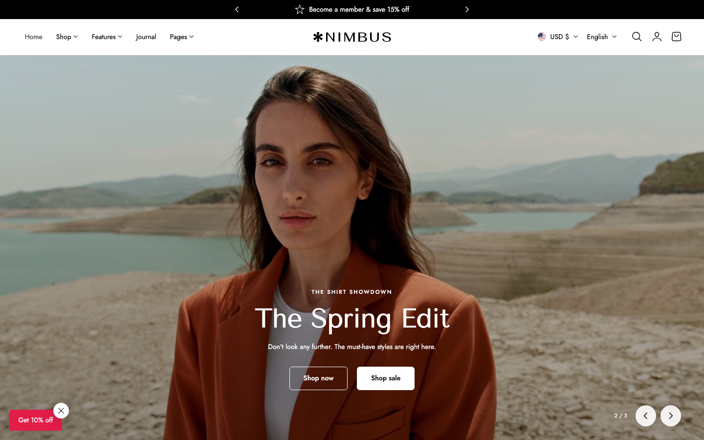 Search → panel opened — Navi+ on the Nimbus Shopify theme