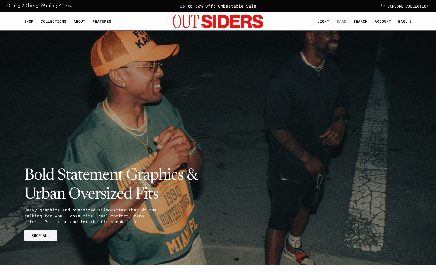 Replace main menu — Navi+ on the Outsiders Shopify theme