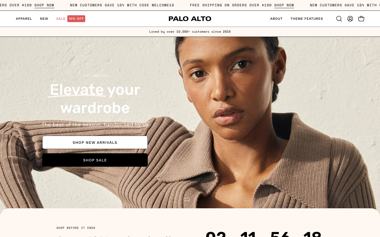 Search → panel opened — Navi+ on the Palo Alto Shopify theme