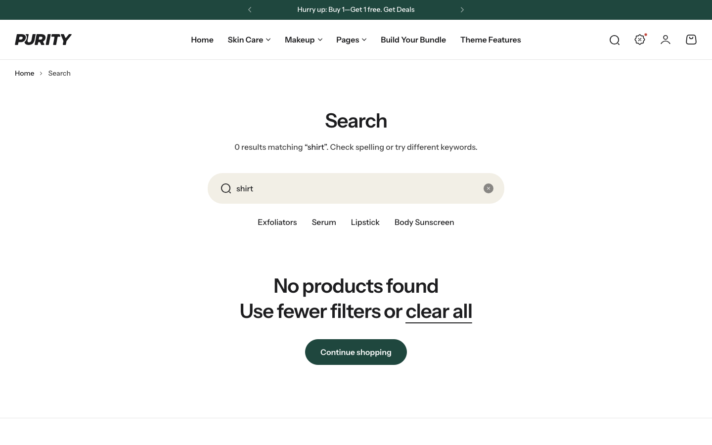Search → panel opened — Navi+ on the Purity Shopify theme Search → panel opened — Navi+ on the Purity Shopify theme