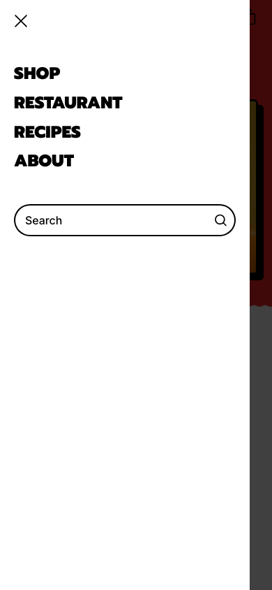 Hamburger → panel opened — Navi+ on the Shapes Shopify theme