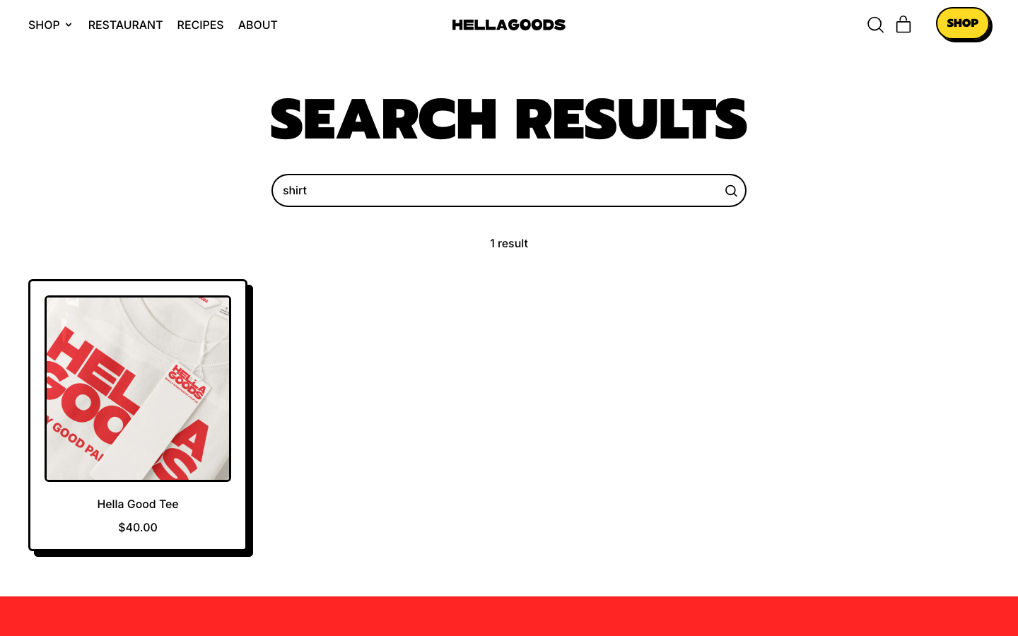 Search → panel opened — Navi+ on the Shapes Shopify theme