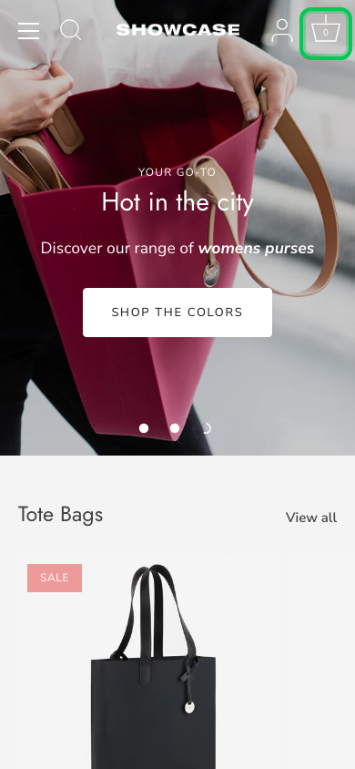 Cart → panel opened — Navi+ on the Showcase Shopify theme Cart → panel opened — Navi+ on the Showcase Shopify theme