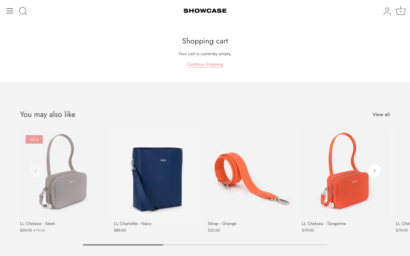 Cart → panel opened — Navi+ on the Showcase Shopify theme Cart → panel opened — Navi+ on the Showcase Shopify theme