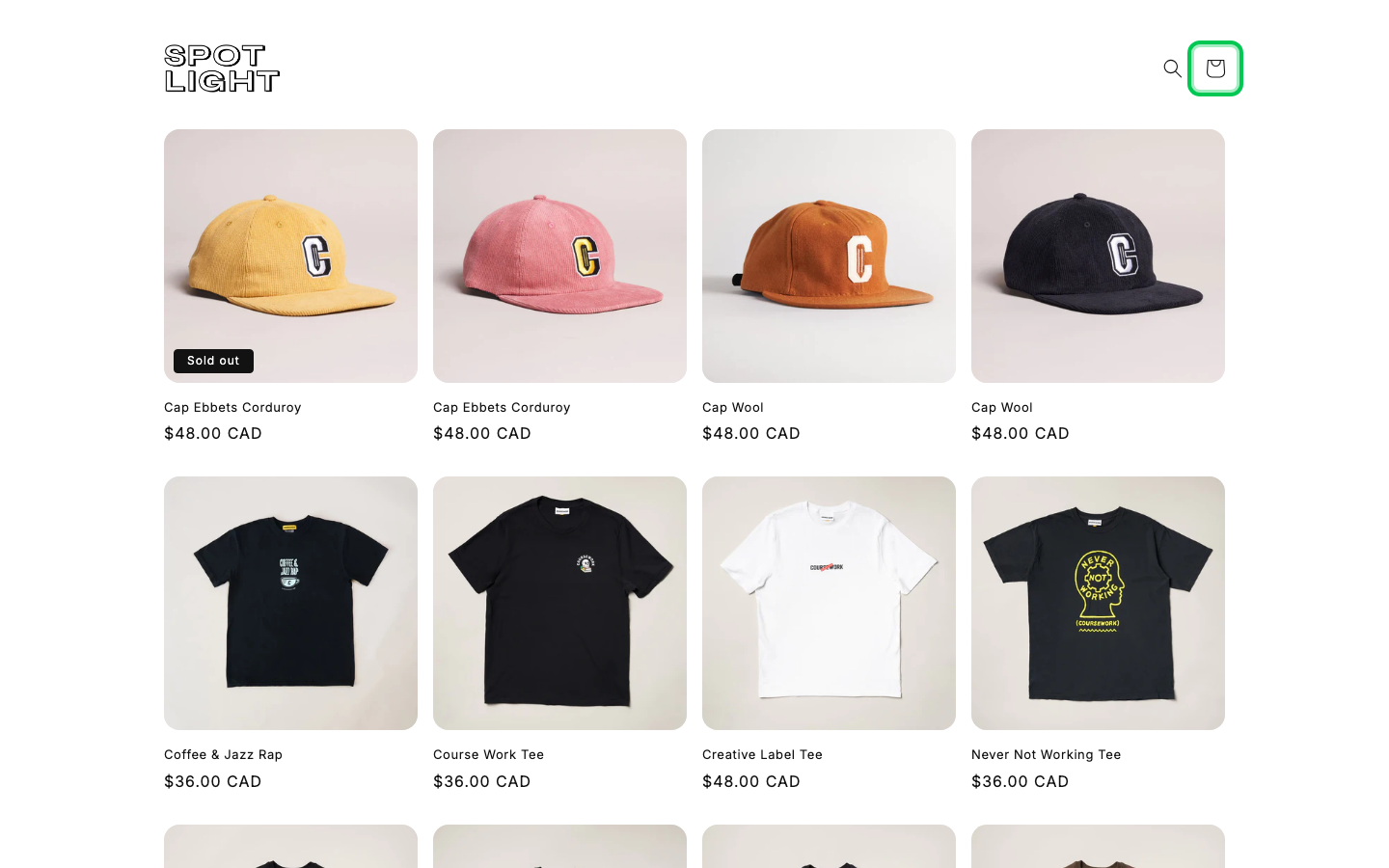 Cart → panel opened — Navi+ on the Spotlight Shopify theme Cart → panel opened — Navi+ on the Spotlight Shopify theme