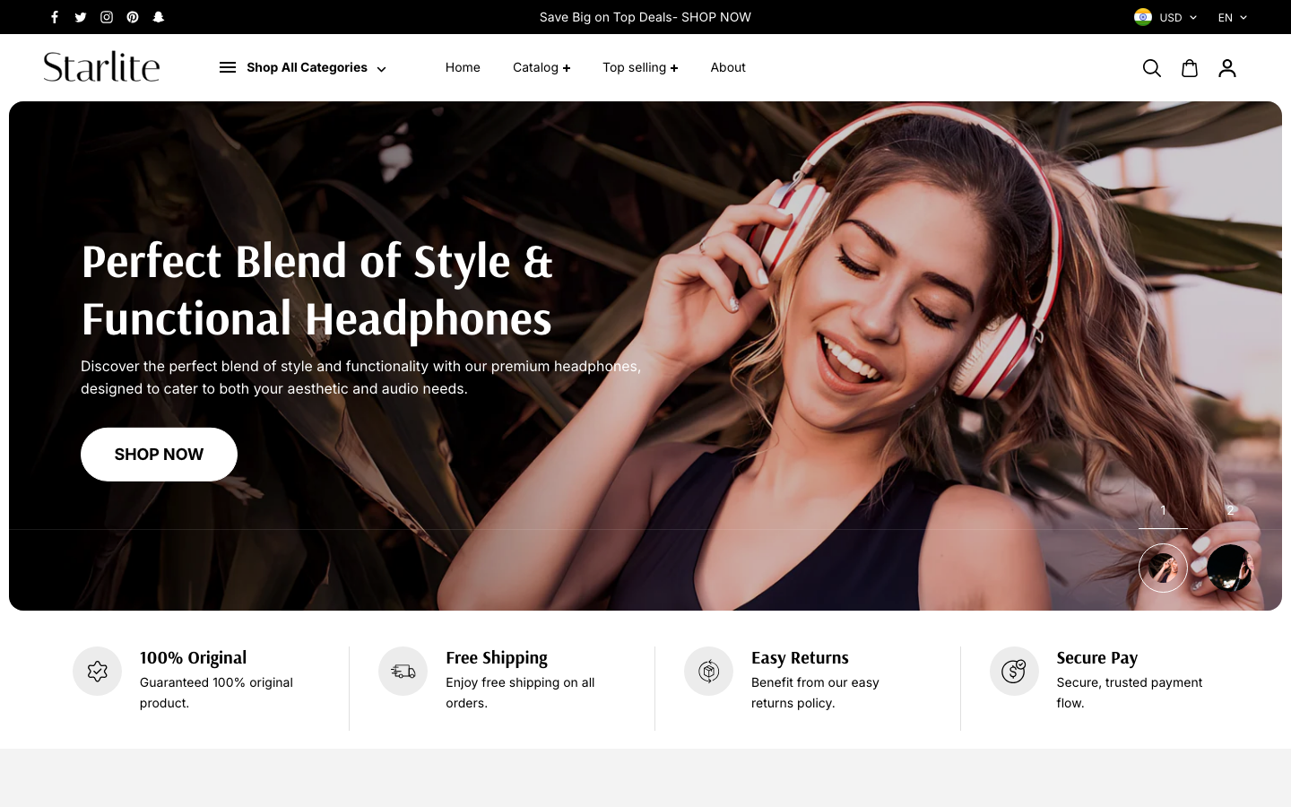 Replace main menu — Navi+ on the Starlite Shopify theme