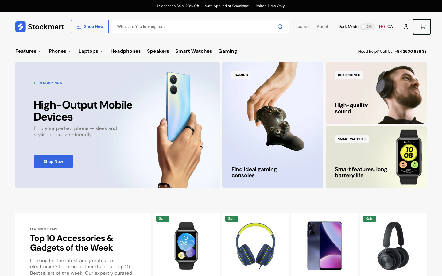 Cart → panel opened — Navi+ on the Stockmart Shopify theme