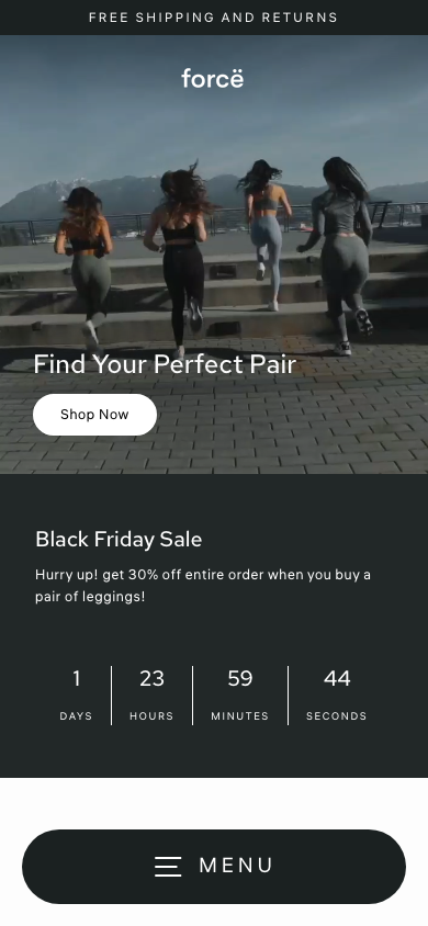 Hamburger → panel opened — Navi+ on the Streamline Shopify theme