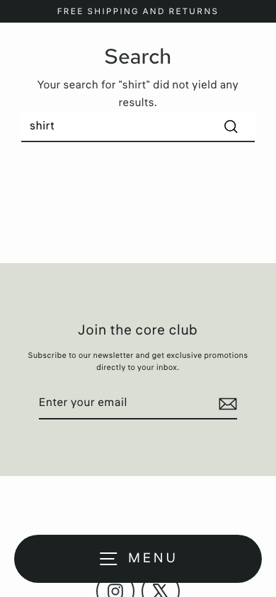 Search → panel opened — Navi+ on the Streamline Shopify theme