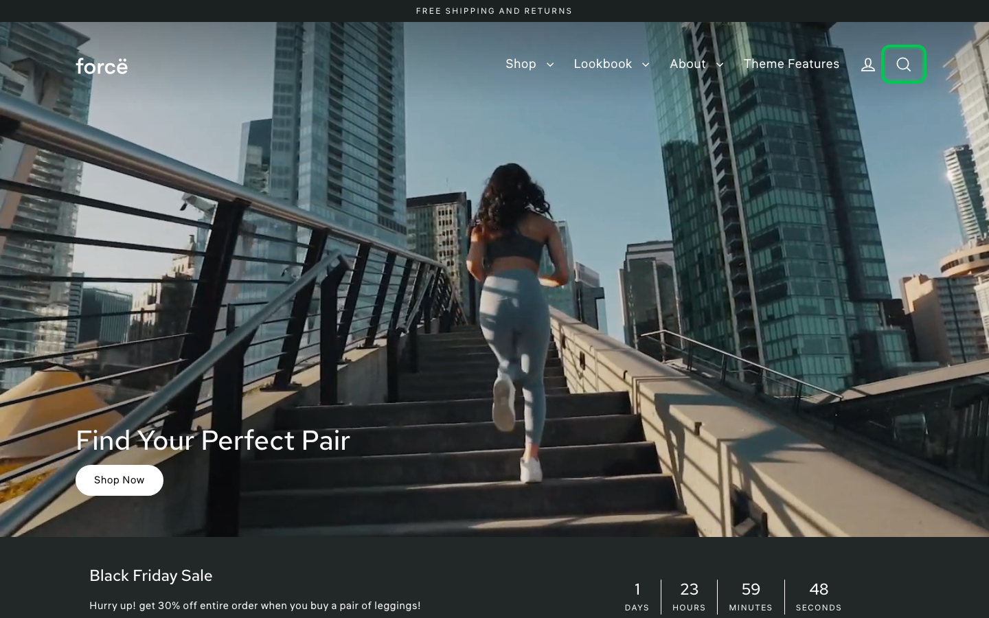 Search → panel opened — Navi+ on the Streamline Shopify theme