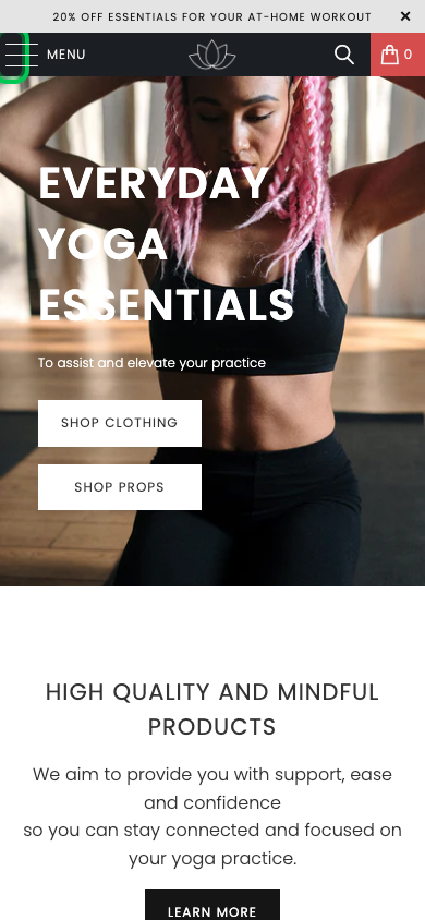 Hamburger → panel opened — Navi+ on the Turbo Shopify theme