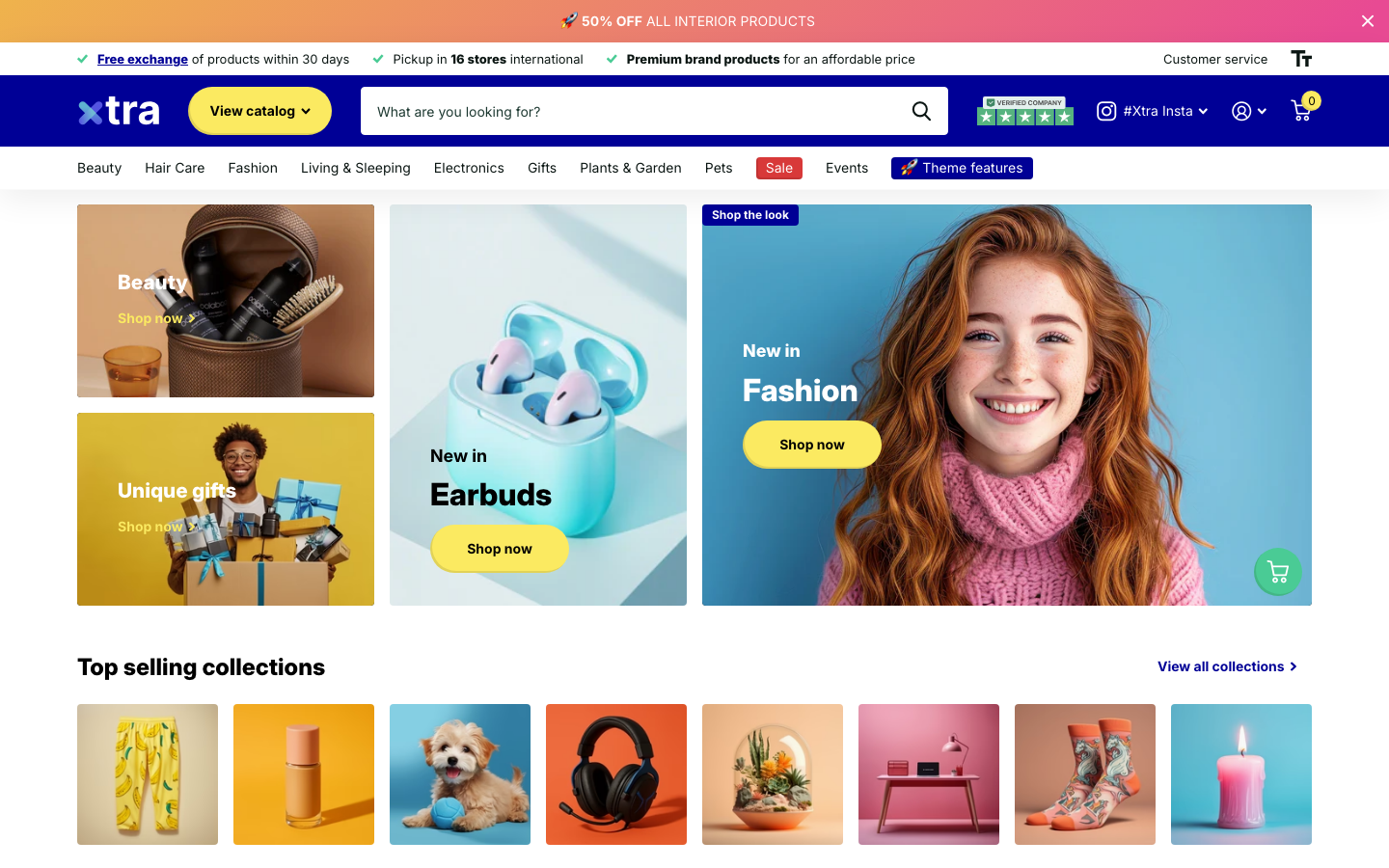Menu inserted below header — Navi+ on the Xtra Shopify theme Menu inserted below header — Navi+ on the Xtra Shopify theme