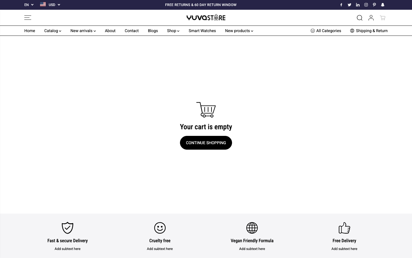 Cart → panel opened — Navi+ on the Yuva Shopify theme